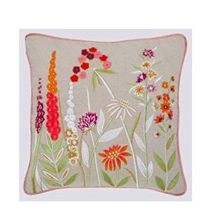 Hand Embroidered Pillow Covers | Floral Design | Set of 2 | 16 x 16